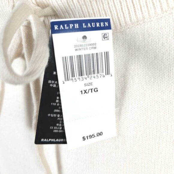 NWT LAUREN RALPH LAUREN WOOL CASHMERE Blend Jogger Pants Cable Knit‎ Side 1X TG - Picture 10 of 12